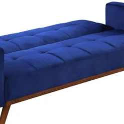 76" Tanitha Sofa Blue Velvet/Natural Finish - Acme Furniture -Furniture Sale Store GUEST 5dfd7632 e9bd 489e 9edf 2eb3dec0f8e7