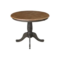 Eric Round Top Pedestal Table Hickory Brown - International Concepts