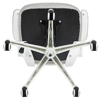 Emma And Oliver Mid-Back Light Gray Mesh Ergonomic Task Office Chair, White Frame - Flip-Up Arms 9 Emma And Oliver Mid-Back Light Gray Mesh Ergonomic Task Office Chair, White Frame - Flip-Up Arms - Image 9