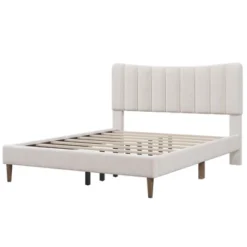 Upholstered Wood Platform Bed Frame With Vertical Channel Tufted Headboard-ModernLuxe 9 Upholstered Wood Platform Bed Frame With Vertical Channel Tufted Headboard-ModernLuxe -Furniture Sale Store GUEST 5ef2b2e3 4e2a 4ba4 8c05 55164bd8f692
