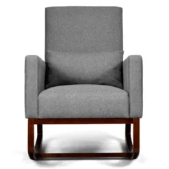 Tangkula 2-in-1 Upholstered Rocking Chair With Wood Leg & Pillow Relax Sofa Chair Light Grey/Beige/Dark Gray -Furniture Sale Store GUEST 5f5218cd e5cc 4a7a 8198 e10601212c46