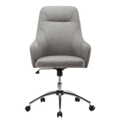 Comfy Height Adjustable Rolling Office Desk Chair- Gray- Techni Mobili