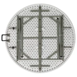 Emma And Oliver 4-Foot Round Bi-Fold Granite White Plastic Event Folding Table With Handle -Furniture Sale Store GUEST 60975abb e22b 4eb9 8066 e95f5204ca25