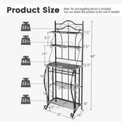 Costway 5-Tier Metal Kitchen Bakers Rack Microwave Storage Rack Oven Stand With Wine Organizer 11 Costway 5-Tier Metal Kitchen Bakers Rack Microwave Storage Rack Oven Stand With Wine Organizer -Furniture Sale Store GUEST 618bcf96 b2fa 447d ab9a b8afbe909e76