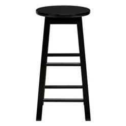 PJ Wood Classic Round Seat 29" Tall Kitchen Counter Stools For Homes, Dining Spaces, And Bars With Backless Seats & 4 Square Legs, Black (Set Of 10) -Furniture Sale Store GUEST 61b79a27 f6fa 43ab b82d 7c029444d4ad