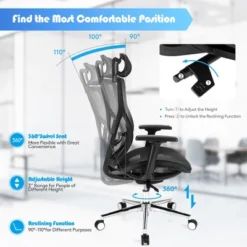Costway Ergonomic Office Chair High-Back Mesh Chair W/Adjustable Lumbar Support 14 Costway Ergonomic Office Chair High-Back Mesh Chair W/Adjustable Lumbar Support -Furniture Sale Store GUEST 625eac8b 57c3 4d85 a154 4a5a8e0f20d2