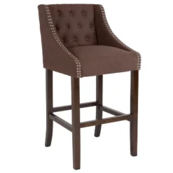 Merrick Lane Upholstered Barstool 30" High Transitional Tufted Barstool With Accent Nail Trim 35 Merrick Lane Upholstered Barstool 30" High Transitional Tufted Barstool With Accent Nail Trim -Furniture Sale Store GUEST 6275a1ce 01d8 4b6f a236 5e9c6e734c46