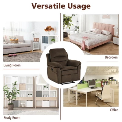 Costway Recliner Chair Single Sofa Armchair Sleeper Lounger W/ Footrest GreyBrown 5 Costway Recliner Chair Single Sofa Armchair Sleeper Lounger W/ Footrest GreyBrown - Image 5