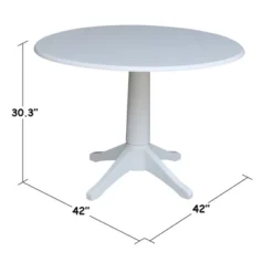 42" Nina Round Top Dual Drop Leaf Pedestal Table White - International Concepts -Furniture Sale Store GUEST 62c0fc6e 51d7 4b8a bc96 9302f090837c