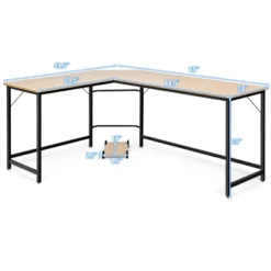 Tangkula L-shaped Computer Desk Corner Office Laptop Game Table Black/Natural 9 Tangkula L-shaped Computer Desk Corner Office Laptop Game Table Black/Natural -Furniture Sale Store GUEST 63f0fdc9 031a 4ed7 93d7 f91c372a2785