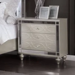 3pc Queen La Mesa Bed Nightstand And Dresser Set Silver - HOMES: Inside + Out -Furniture Sale Store GUEST 6448d2a1 cdea 4ba2 a27a 001adc649976