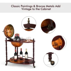 Costway Wood Globe Wine Bar Stand 34'' H 16th Century Italian Rack Liquor Bottle Shelf -Furniture Sale Store GUEST 64a2e981 7ede 4731 8d98 557166dbe1a5