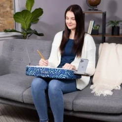 Sofia + Sam Multi-tasking Memory Foam Lap Desk With Blue Sunbursts Pattern