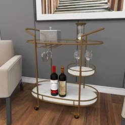 Contemporary Iron Bar Cart Gold - Olivia & May 25 Contemporary Iron Bar Cart Gold - Olivia & May -Furniture Sale Store GUEST 658c9490 a564 4a2c 9f35 38dbf5f4a56a