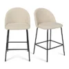 Set Of 2 Nano 25" Seat Height Upholstered Full Back Counter Stool With Black Leg-The Pop Maison