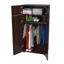 4 Door Wardrobe/Armoire Espresso - Inval -Furniture Sale Store GUEST 65f27695 6c8f 4897 b12f 749b10b46469
