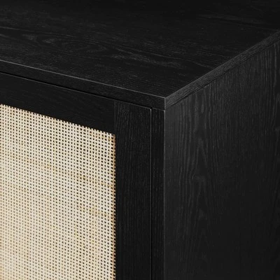 Modern Boho Wood And Rattan 2 Door Accent Cabinet - Saracina Home 7 Modern Boho Wood And Rattan 2 Door Accent Cabinet - Saracina Home - Image 7