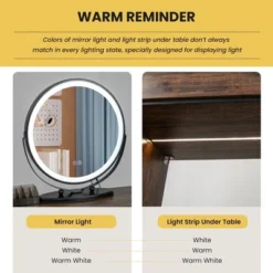 Costway Vanity Table Set 3-Color Dimmable Human Body Induction Light Charging Station 17 Costway Vanity Table Set 3-Color Dimmable Human Body Induction Light Charging Station -Furniture Sale Store GUEST 663b8969 b905 4ab7 98a6 874ac9255623