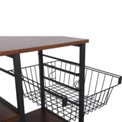 Wood And Metal Bakers Rack With 4 Shelves And Wire Basket Brown/Black - Benzara 11 Wood And Metal Bakers Rack With 4 Shelves And Wire Basket Brown/Black - Benzara -Furniture Sale Store GUEST 66d70f2c d276 4338 893f 7b858fe5436d