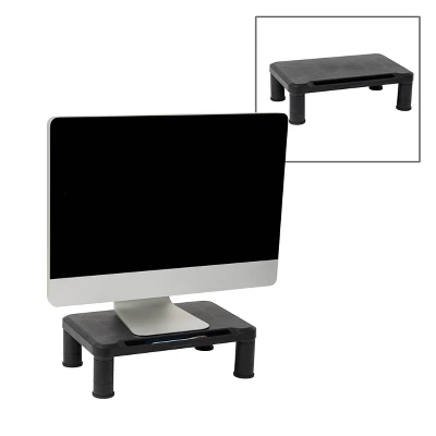 Mind Reader 2pk Small Plastic Monitor Stands Black 6 Mind Reader 2pk Small Plastic Monitor Stands Black - Image 6