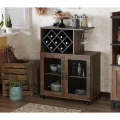 Morse Farmhouse Mobile Wine Cabinet Reclaimed Oak - HOMES: Inside + Out -Furniture Sale Store GUEST 67fe783f 889b 4160 9e64 3e04bebd083a