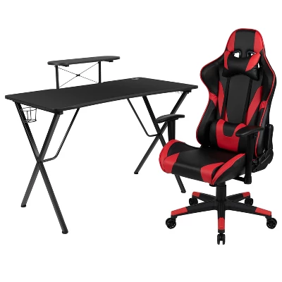 BlackArc Delta Gaming Setup: Reclining Chair With Lumbar Support & Headrest; Desk With Detachable Headphone Hook/Cupholder & Monitor Stand 13 BlackArc Delta Gaming Setup: Reclining Chair With Lumbar Support & Headrest; Desk With Detachable Headphone Hook/Cupholder & Monitor Stand - Image 13
