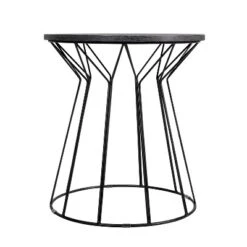 Fleur Side Table Noir Black - Adore Decor