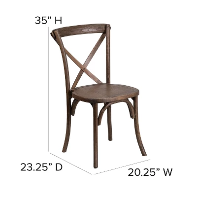 Emma And Oliver Stackable Wood Cross Back Dining Chair 3 Emma And Oliver Stackable Wood Cross Back Dining Chair - Image 3