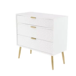 Modern 3 Drawer Wooden Chest With Knob Pulls White - Olivia & May 9 Modern 3 Drawer Wooden Chest With Knob Pulls White - Olivia & May -Furniture Sale Store GUEST 6949adee 7d49 4e64 8442 1d5577269e45