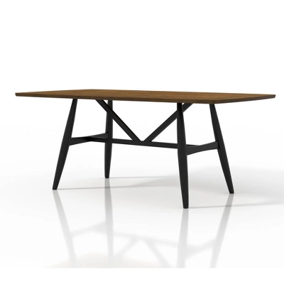 5pc Bernst Mid-Century Modern Dining Table Set Antique Oak/Black/Gray - MiBasics 6 5pc Bernst Mid-Century Modern Dining Table Set Antique Oak/Black/Gray - MiBasics - Image 6