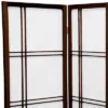 3 Ft. Tall Double Cross Shoji Screen - Walnut (5 Panels) - Oriental Furniture
