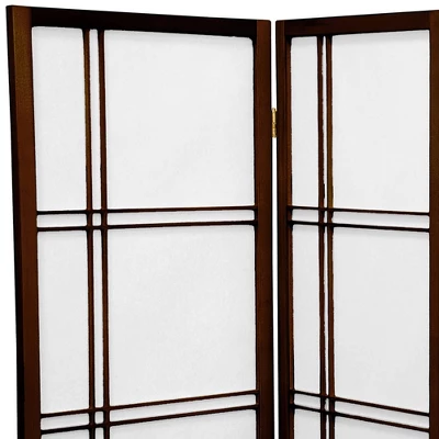 3 Ft. Tall Double Cross Shoji Screen - Walnut (5 Panels) - Oriental Furniture 1 3 Ft. Tall Double Cross Shoji Screen - Walnut (5 Panels) - Oriental Furniture