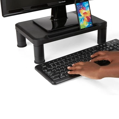 Mind Reader 2pk Small Plastic Monitor Stands Black 2 Mind Reader 2pk Small Plastic Monitor Stands Black - Image 2