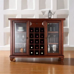 Wood Sliding Top Home Bar Cabinet In Vintage Mahogany Brown-Pemberly Row -Furniture Sale Store GUEST 6a75302c cf2d 4f73 85f0 290387ae066d
