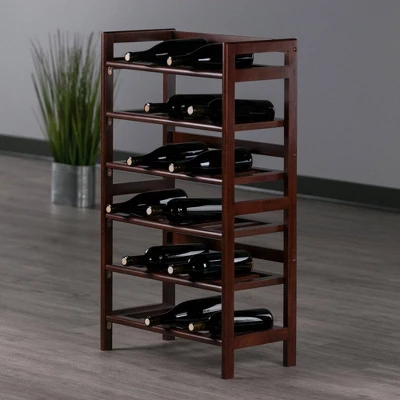 Silvi 30 Bottles Wine Rack Wood/Toasted Walnut - Winsome 6 Silvi 30 Bottles Wine Rack Wood/Toasted Walnut - Winsome - Image 6