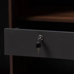 7 Shelf Wardrobe Rikke Two-Tone Wood Storage Cabinet Brown - Baxton Studio -Furniture Sale Store GUEST 6b114e75 e0d7 423d a385 41ecc66d6803