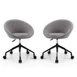 Tangkula Set Of 2 Swivel Home Office Chair Adjustable Accent Chair W/ Flexible Casters -Furniture Sale Store GUEST 6c0bad29 0dc3 459c 9e02 9965224a9222
