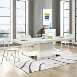 Vector Extendable Dining Table White Silver - Modway 11 Vector Extendable Dining Table White Silver - Modway -Furniture Sale Store GUEST 6c58caa2 e575 4054 982f 5d85008cf295