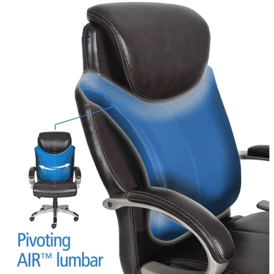 AIR Health & Wellness Big & Tall Executive Chair Brown Leather - Serta 11 AIR Health & Wellness Big & Tall Executive Chair Brown Leather - Serta - Image 11