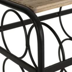 Rauser Modern Industrial 6 Bottle Tabletop Wine Rack Natural/Black - Christopher Knight Home -Furniture Sale Store GUEST 6cbbabf6 9901 4ff6 829a 0b2f36945761