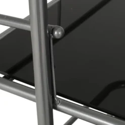 Bridger Modern 3 Tier Bar Cart With Glass Shelving Silver/Black - Christopher Knight Home -Furniture Sale Store GUEST 6d59d5b8 1245 4ee9 bcf9 3410a70cac44