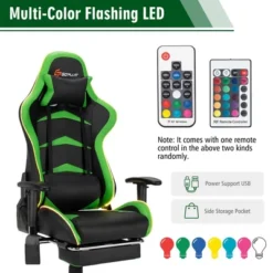 Costway Massage LED Gaming Chair Reclining Racing Chair W/Lumbar Support&Footrest RedBlue -Furniture Sale Store GUEST 6dc1bf3a 74d1 4cf0 913e 44efd3511f3b