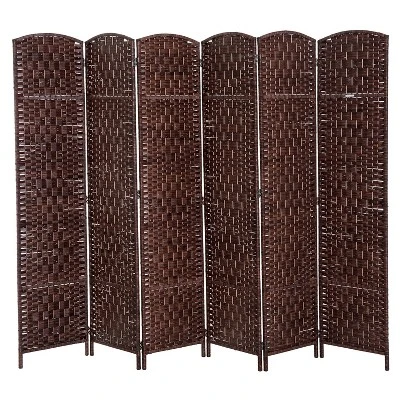 HOMCOM 6' Tall Wicker Weave 6 Panel Room Divider Privacy Screen 6 HOMCOM 6' Tall Wicker Weave 6 Panel Room Divider Privacy Screen - Image 6