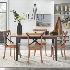 5pc Norwich Dining Set Black/Driftwood - Buylateral