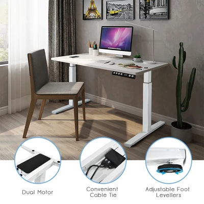 Costway Electric Stand Up Desk Frame Dual Motor Height Adjustable Stand WhiteBlack 6 Costway Electric Stand Up Desk Frame Dual Motor Height Adjustable Stand WhiteBlack - Image 6