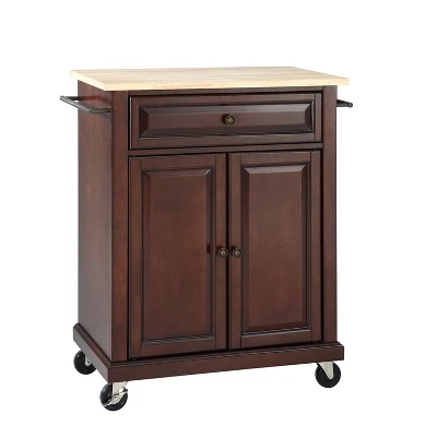 Compact Wood Top Kitchen Cart - Crosley 3 Compact Wood Top Kitchen Cart - Crosley - Image 3