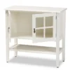 Chauncey Wood And Glass 2 Door Kitchen Cabinet White - Baxton Studio