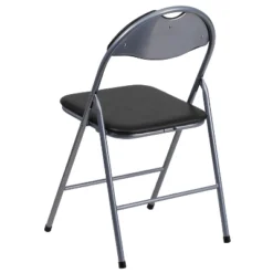 Flash Furniture 4 Pack HERCULES Series Black Vinyl Metal Folding Chair With Carrying Handle -Furniture Sale Store GUEST 6f1846c6 cb93 45a5 b859 0437c4d03c37