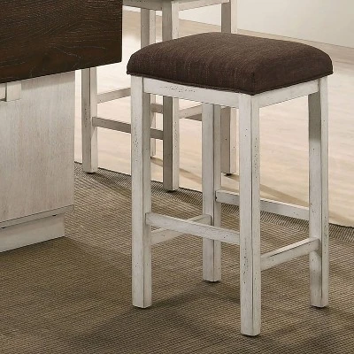 2pk Holmseth Counter Height Barstools Dark Walnut/Antique White - HOMES: Inside + Out 2 2pk Holmseth Counter Height Barstools Dark Walnut/Antique White - HOMES: Inside + Out - Image 2