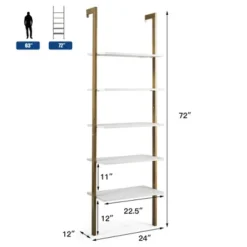 Tangkula 2PCS 5-Tier Ladder Shelf Wood Wall Mounted Display Bookshelf Metal Frame 19 Tangkula 2PCS 5-Tier Ladder Shelf Wood Wall Mounted Display Bookshelf Metal Frame -Furniture Sale Store GUEST 6f351b79 18ba 4505 beec 1d633f69c622